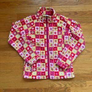 Columbia Girls Colorful Abstract Floral Zip Up Jacket